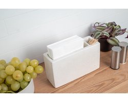 Servethouder verticale beton tandenstoker tafelservettenhouder - wit