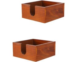 Servethouders - Papieren Servet Dispenser - Tafel Decoratie - Uitholling Ontwerp - 14x14x6.5 cm - Bruin