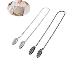 Servetketting- servetketting met klemmetjes- Servetclips- servet clip - slabhouder volwassene- servet ketting- Servethouder hals- Hals servetketting met clip - slabbetjes houder clips -verstelbare servet clip ketting- 50cm - servetclips van metaal