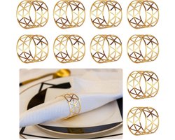 Servetringen 10 stuks goud metalen voor bruiloft decoratie avondeten Kerstmis Ramadan communie familie jubileum festiviteiten.