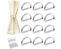 Servetringen 12 stuks - Servet Ring Geschikt Voor Servetten van Linnen- Servet ringen tafeldecoratie-D shape- Geschikt Voor papieren en stoffen servetten
