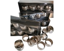 Servetringen Kerstmis - Servetten - Zilverkleur - servetten papieren - Set van 4 - Kerstmis - Thanksgiving - Bruiloft - Familiediner - Tafelen - decoratie - Diner