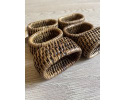 Servetringen rattan set van 20 stuks
