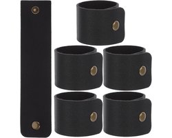 Servetringset PU leer - decoratief en stijlvol - 6 stuks - bruin