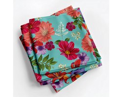 Servetten Bold Flowers - set van 4 - 45x45cm - Stof - Wasbaar - Feestdecoratie - Tafeldecoratie - Herbruikbaar
