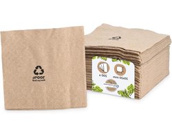 Servetten Gerecycled Papier - Papieren Servetten Biologisch - Feestelijke Gelegenheden - 100% Gerecycled Materiaal - 20 x 20 cm - Bruin