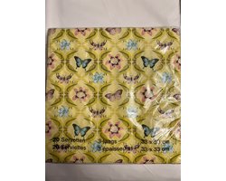 Servetten vlinders 20 stuks 33 cm x 33 x cm
