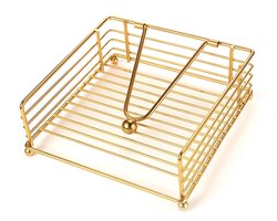 Servettenhouder - Eenvoudig ontwerp van smeedijzer - Tissuehouder - Elegante platte tissuehouder - Geschikt voor eettafels, keukens, aanrechtbladen en tuintafels - 17,8 x 17,3 x 6,3 cm