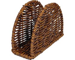 Servettenhouder - Papieren houder - Keuken decoratie - Imitatie rotan design - 15 x 9 x 6 cm - Koffie