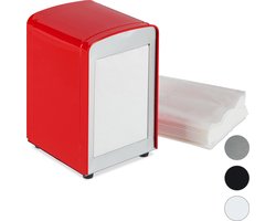 servettenhouder - retro - 15x9,5x11 cm - rood