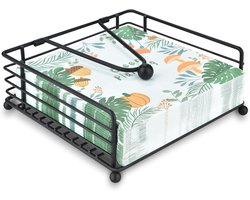 Servettenhouder - servethouder - Servet Dispenser - Eetkamer Dispenser - Servet accessoires - Servet houder - napkin holder - metaal - voor keukentafels en aanrechtbladen - Tafeldecoratie - Ijzeren Frame - zwart