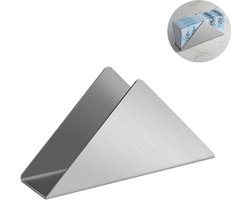 Servettenhouder - servethouder - Servet Dispenser - Eetkamer Dispenser - Servet houder - Servethouder Metaal - napkin holder - metaal - voor keukentafels en aanrechtbladen - Driehoekige roestvrijstalen Servettenhouder - Ijzeren Frame - zilver