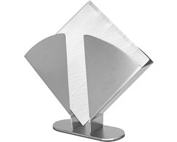 Servettenhouder - Servetten Rek - RVS - Napkin Holder - Eetkamer Dispenser - Vrijstaande - Geschikt Voor Keuken Restaurant Tafel Bar - 20*5*15cm - Zilver