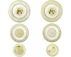 Servies Set - Diner Servies - Eettafel Decoratie - 18 Delige Set - Ø 26 Cm - Citroen Print