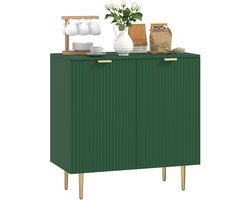 Servieskast met 2 deuren - minimalistische - moderne stijl - verstelbare planken - metalen poten - groen