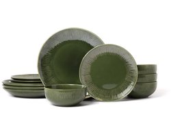 Serviesset, 12-Delig, 4 Personen, Groen, Keramiek - Mikasa | Jardin