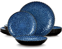Serviesset - 12-delig - 4 personen - Porselein - Blauw