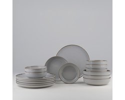 Serviesset – 25 delig | 6-Persoons + Salade kom – Grijs
