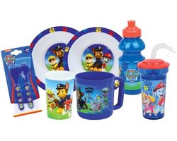 Serviesset - FUN HOUSE - PAW PATROL - Glas, 2 soepborden Ø16 cm, bestek, waterfles, beker en mok