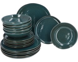 Serviesset Jade Groen - 6 persoons 18-delig - Reactive Glazing Aardewerk
