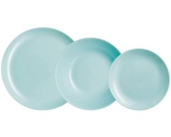 Serviesset Luminarc Diwali Turquesa Turkoois Glas 18 Onderdelen