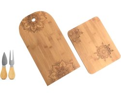 Serving Board Bamboo Cheese Board - Double Pack Chopping Board