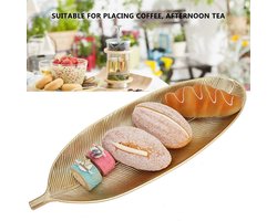 Servingtray - Woondecoratie Servies - Noten en Fruit Tray - Kunststof - Wit en Goud - Feestjes en High Tea - Goud en Wit - Geschikt voor Hapjes en Desserts - Sfeervol Dienblad met Handgrepen