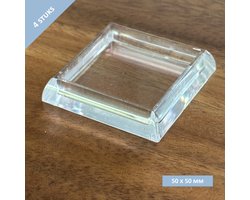 Serviprof meubelschotel - 57 x 57 mm - Transparant kunststof - Bescherming van tapijt - Inwendige maat 46 x 46 mm - 4 stuks
