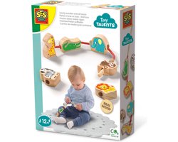 SES Creative - Tiny Talents - Houten dierenkralen rijgen - Montessori - veilig rijgkoord met hout - makkelijk voor de kleine handjes - Speelgoed 1 jaar - Sinterklaas Cadeautjes