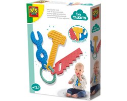 SES Creative - Tiny Talents - Sensorisch speelgoed gereedschap - Montessori - bijten, voelen, sabbelen, spelen - verschillende texturen - baby speelgoed