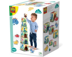 SES Creative – Tiny Talents – Stapelblokken – Sensorisch – Dinosaurus speelgoed – Baby speelgoed – Stimuleert zintuigen – Lichtgewicht