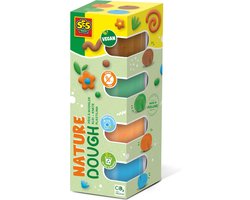 SES - Feel good klei - Nature (4x90gr) - vegan en glutenvrij - herbruikbare potjes - uitwasbaar - zachte, heldere klei