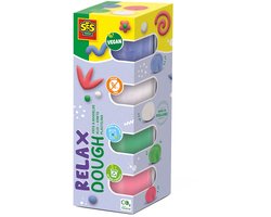 SES - Feel good klei - Relax (4x90gr) - vegan en glutenvrij - herbruikbare potjes - uitwasbaar - zachte, heldere klei