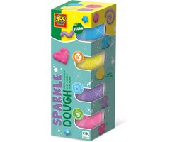 SES - Feel good klei - Sparkle (4x90gr) - vegan en glutenvrij - herbruikbare potjes - uitwasbaar - 4 kleuren glitter klei