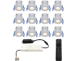 Set 12 stuks LED veranda/terrasoverkapping inbouwspots Milano 3 Watt dimbaar IP65 (waterdicht)