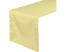 Set 2 Damast Tafellopers Vanille Geel De Witte Lietaer