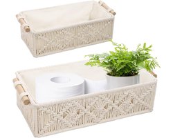 Set-2-gevlochten-opbergmanden-Boho-decoratieve-mand-katoenen-touw-klein-geschenkmand-Wit Wicker Storage Basket (2-5)