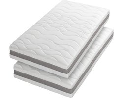 Set 2 Matrassen - Schuimmatras 5 zones - Comfortabel slapen - IKEA compatibel - 90x200 cm - Wit