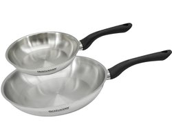 Set 2 pannen 20 en 28 cm van roestvrij staal Fackelmann Geneva