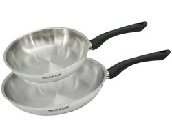 Set 2 pannen 24 en 28 cm roestvrij staal Fackelmann Geneva