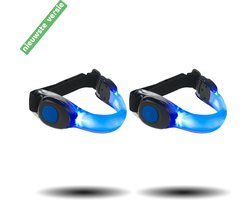 Set 2 stuks InVincer® ledarmband hardloopverlichting - 2 Pack - Hardloop lampjes incl batterij - arm LED verlichting - Water proof - Kleur Rood