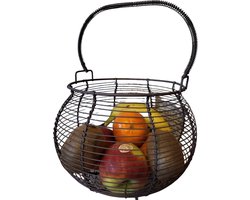 Set 2x Eiermand Large en Medium Fruitmand Draadstaal Brocant Eierrek – Eierhouder – Eieren