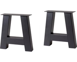 Set (2x) Stalen A-bankpoot -bankpoten - metalen onderstel bank - A-poot