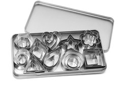 Set 30 Stuks - Uitsteekvorm - uitsteekvorm - Koekjes Uitstekers - Koekjes Bakken - Koekvormpjes set - Koekvormen - 17*9*1.8cm - zilver - RVS - Bakvormpjes