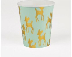 Set 8 kartonnen bekertjes golden fawns *