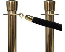 Set Afzetpalen Messing met Zwart Velours Koord
