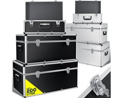 Set Aluminium Transportkisten - Aluminium kist - Transport box alu -gereedschapskist - opbergkist   25 - 68 - 100 Liter Zwart  3 STUKS