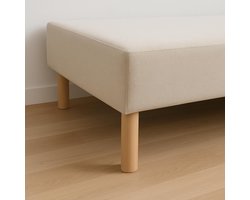 Set bedpoten - Meubelpoten - Bed verhogen - Natuurlijk hout - 17 x 6 cm - Licht gelakt