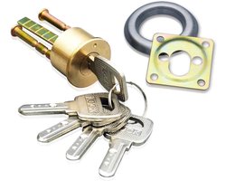 Set Brass Deurslot Cilinder - Anti-diefstal Cilinder met 6 Sleutels voor Beveiligingsdeur Vervanging - Messing Slot voor Thuis Kantoor Tuinhuis