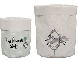 set canvas opbergmanden Mint - Bloomingville